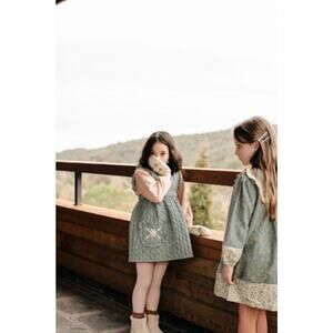 Apolina Kids Ida Pinafore Layering Dress Girls 2-3 Years Quilted Ethical Rustic